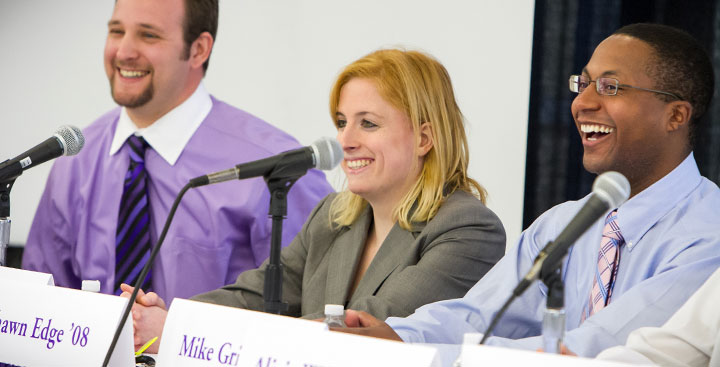 A panel of successful Curry College alumni hosted by the Center for Career Development