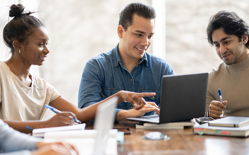 Students in a master's of science in computer science course