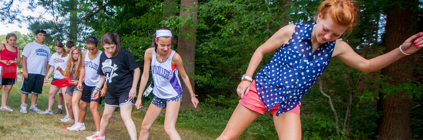 Curry College Summer PAL is represented by students completing an outdoor activity