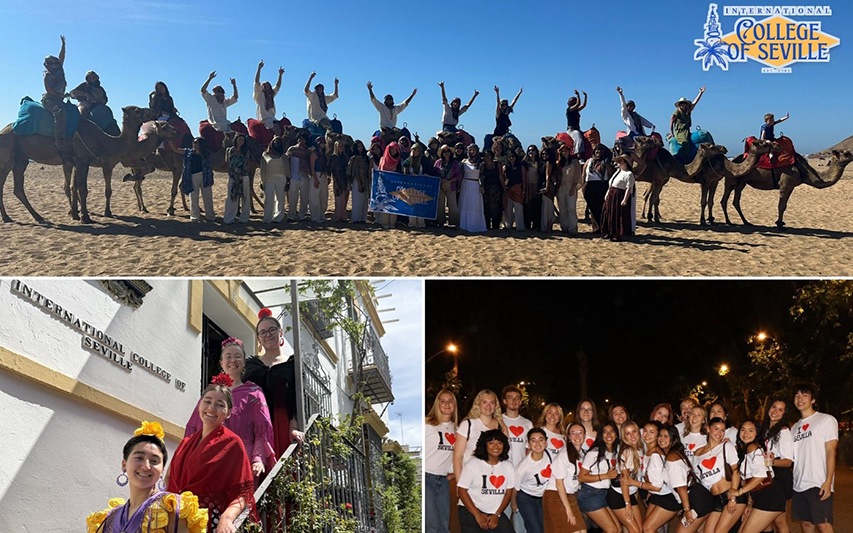 A collage of photos of students enjoying the International College of Seville (Spain)