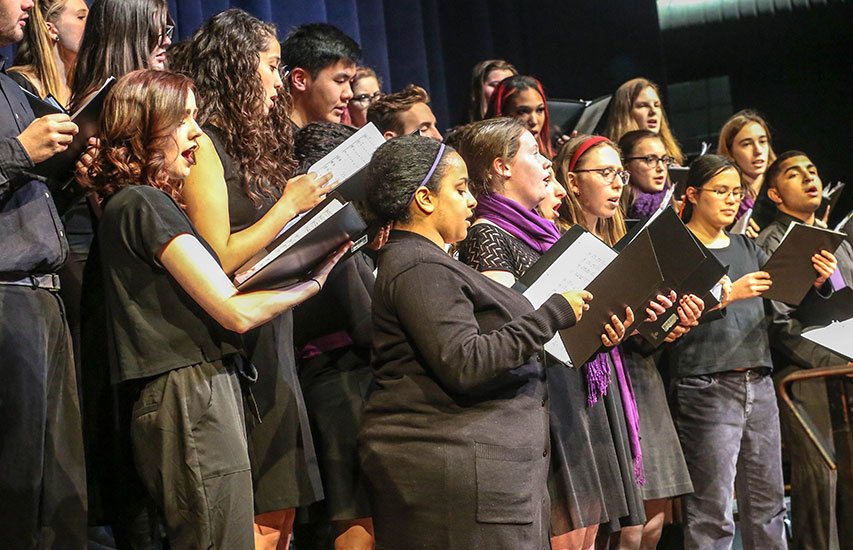 Students in the Sing! Choir represent Music at Curry College