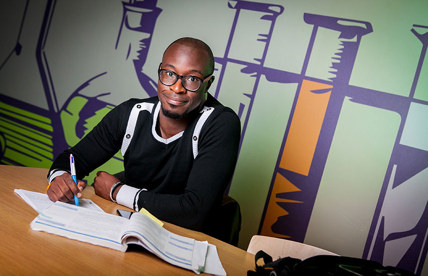 Student at Curry College studying in the Pre-Health Profession Studies Program