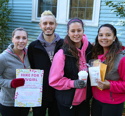 A Curry College Student Nurses Association runs the Annual Blue Hills Hike for EvvGirl