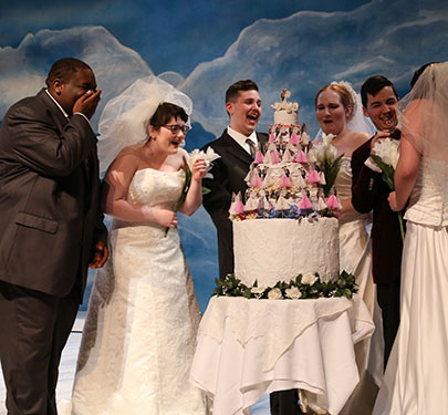 Curry College theatre students perform in the Keith Auditorium on campus