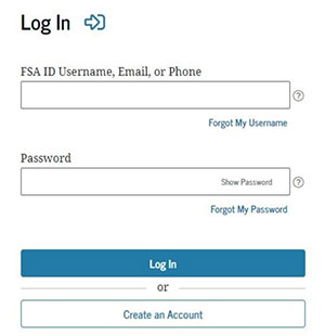 FSA Login Screenshot