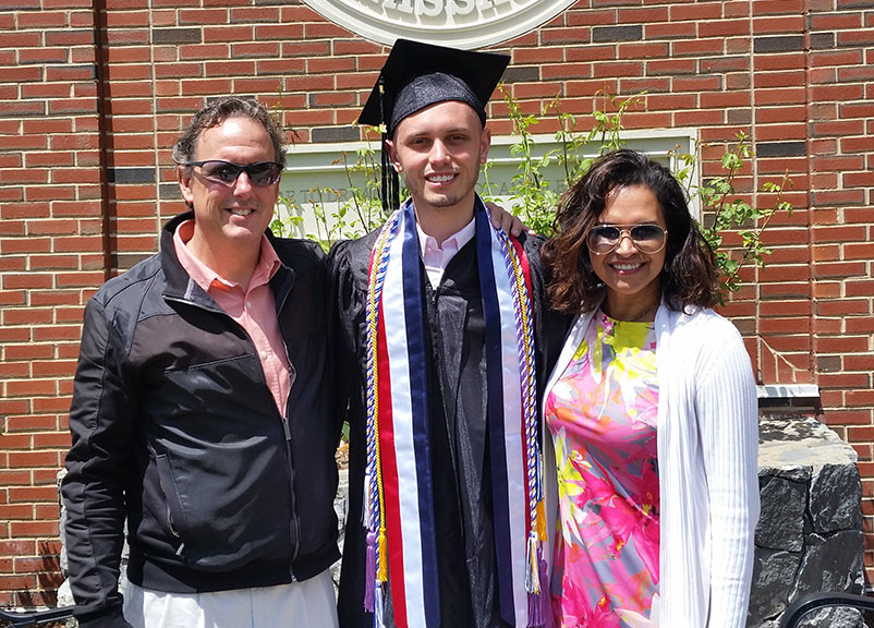Steve, Maria, and Ethan Spiewakowski '17 - Curry College