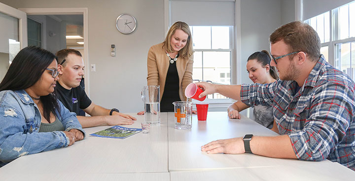 A student receives substance abuse education at the Wellness Center
