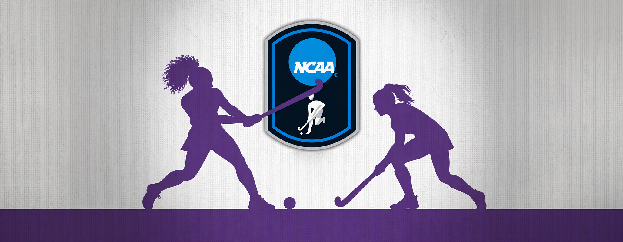 Field hockey player outlines and the NCAA field hockey logo