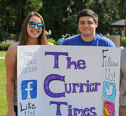 Currier Times members at the Student Involvement Fair