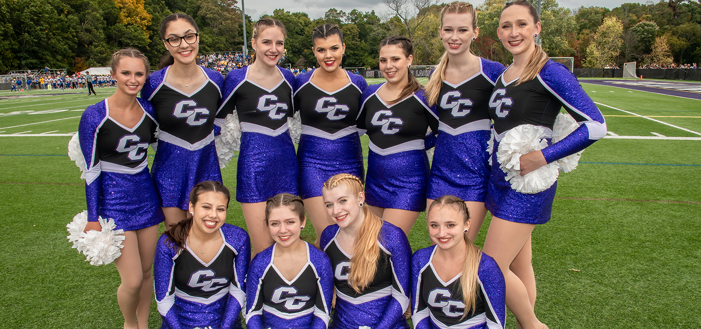 Members of the Dance Team perform at a campus sporting event