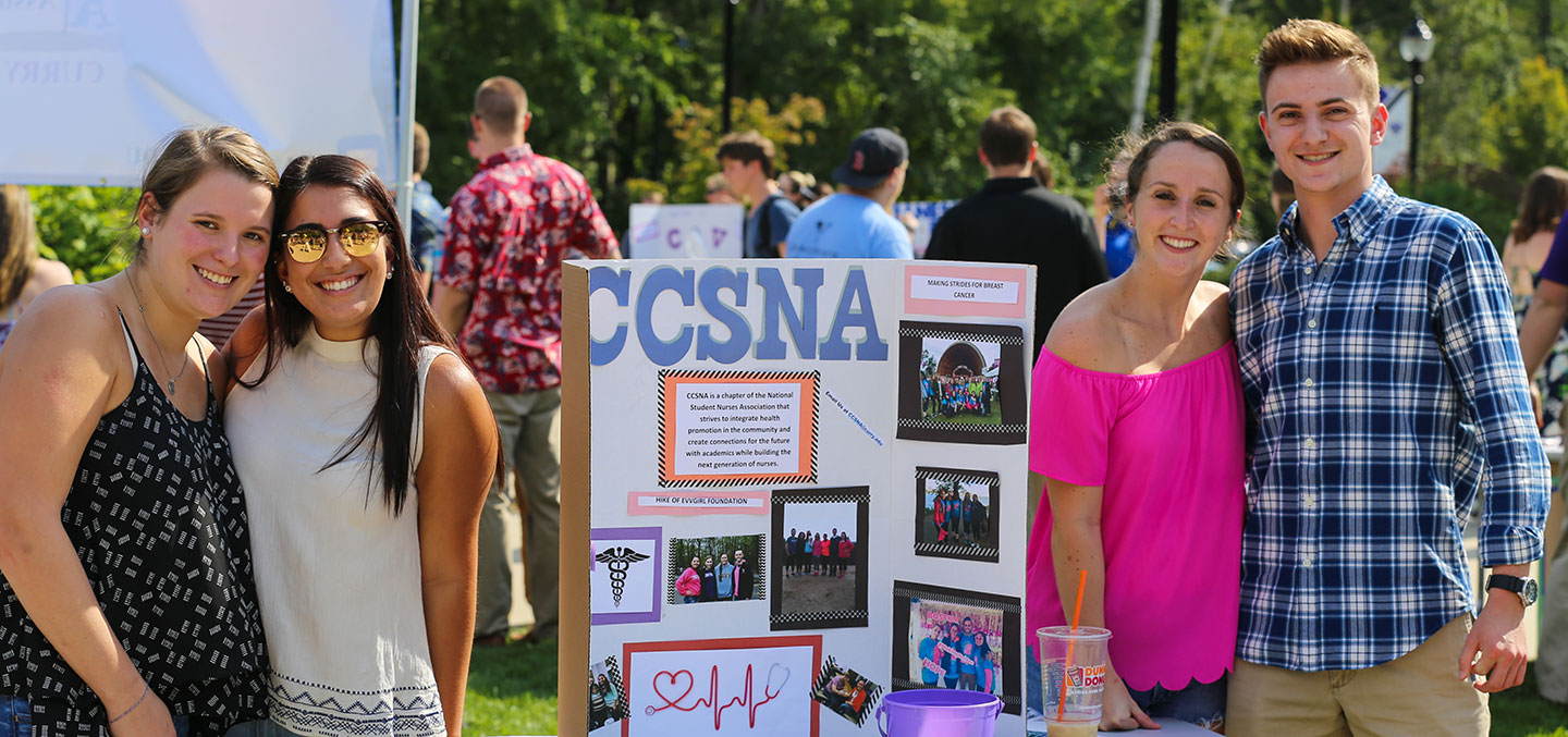 Curry College Student Nurses' Association members