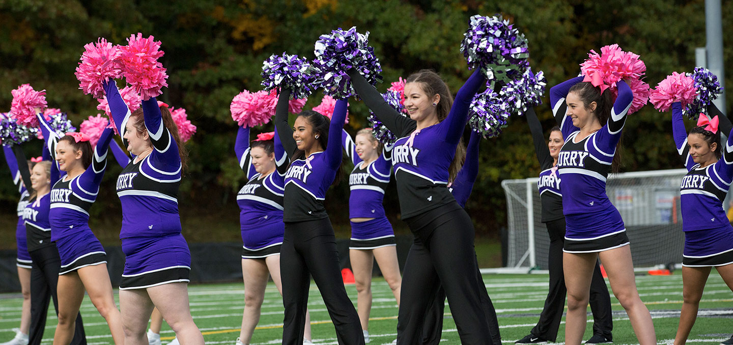 Members of the Dance Team perform at a campus sporting event