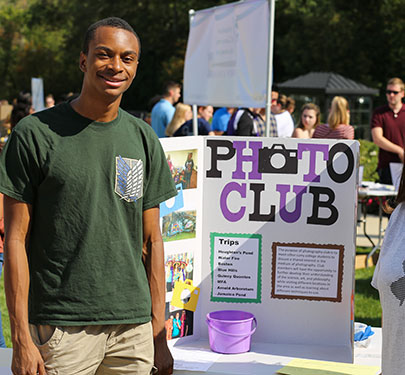Photography Club member at the Student Involvement Fair