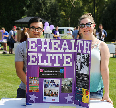 Curry College Pre-Health E.L.I.T.E. students at an involvement fair