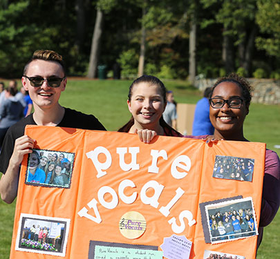Pure Vocals Club members at the Student Involvement Fair