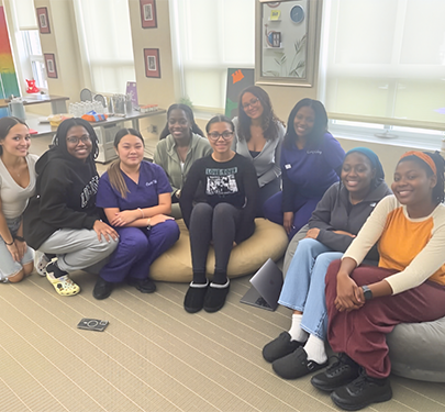 BIPOC Student Nurses hang out in the Diversity Center