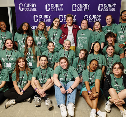 Curry Activities Board (CAB) members pose for a photo at a recent event