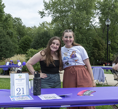 Feminist United Club members at the Student Involvement Fair