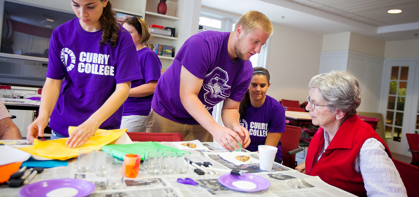 Students volunteering at Fuller Village in Milton