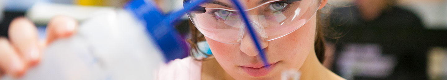 Girl in the science lab