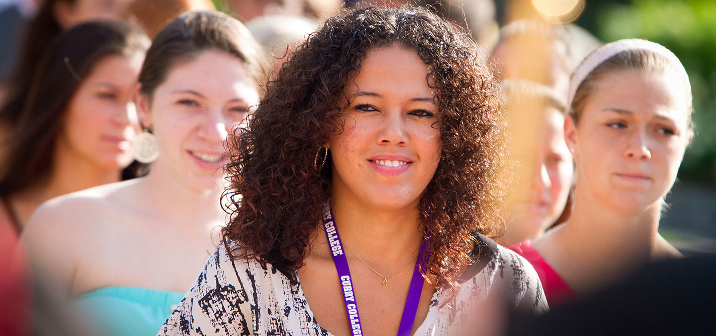 Diverse student walking on campus
