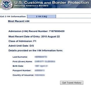 sample I-94 record