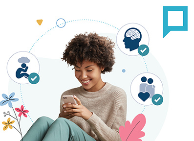 A student using the TimelyCare app