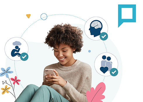A student using the TimelyCare App