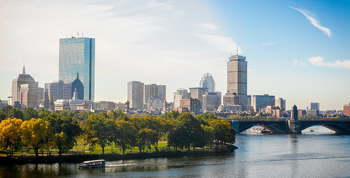 The Boston city skyline